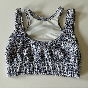 Varley Clarkson Leopard Print Sports Bra Small